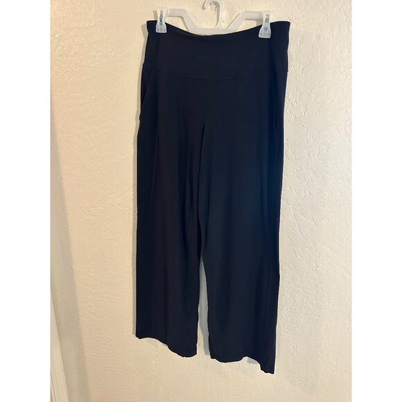 Lululemon Black Wide Leg Stretchy Waistband High Waisted Yoga Pants - Picture 2 of 10